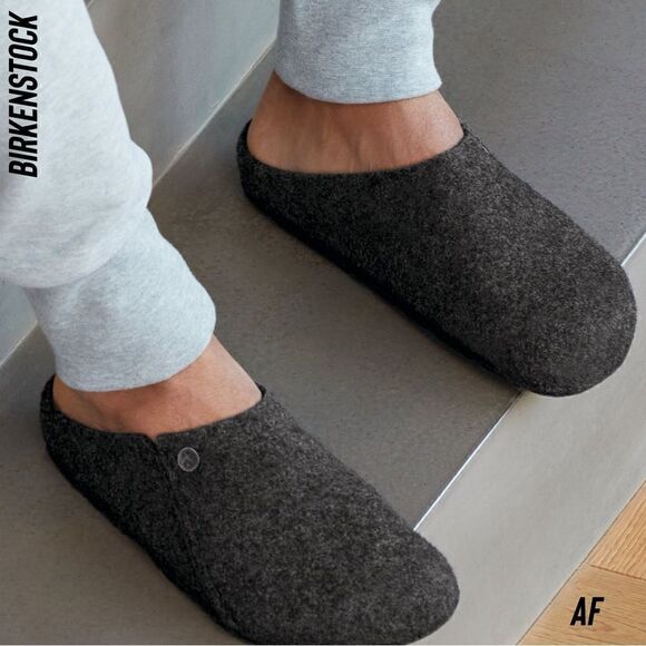 BIRKENSTOCK ZERMATT SHEARLING SLIPPERS IN DARK GREY NEW SIZE 37 - Picture 1 of 6